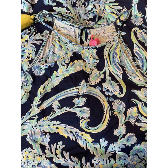 Lilly Pulitzer Women's Margot Dress High Tide Navy Scuba Tassel Sundress Sm NWOT - Picture 13 of 13